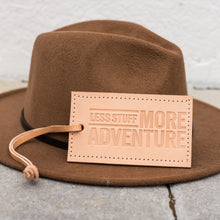 Less Stuff More Adventure Leather Luggage Tag