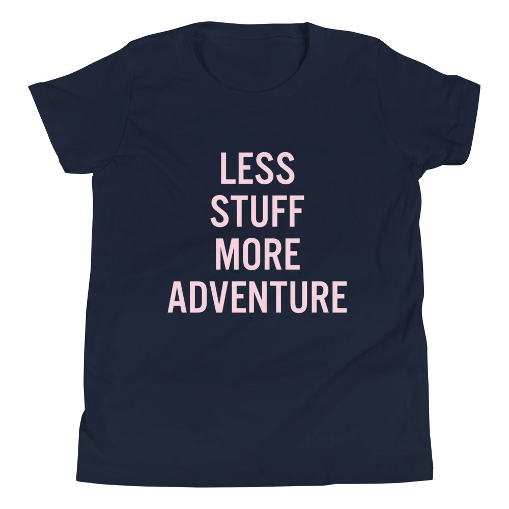 Less Stuff, More Adventure Kids Short Sleeve T-Shirt